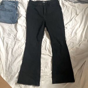 Black high rise flare denim jeans